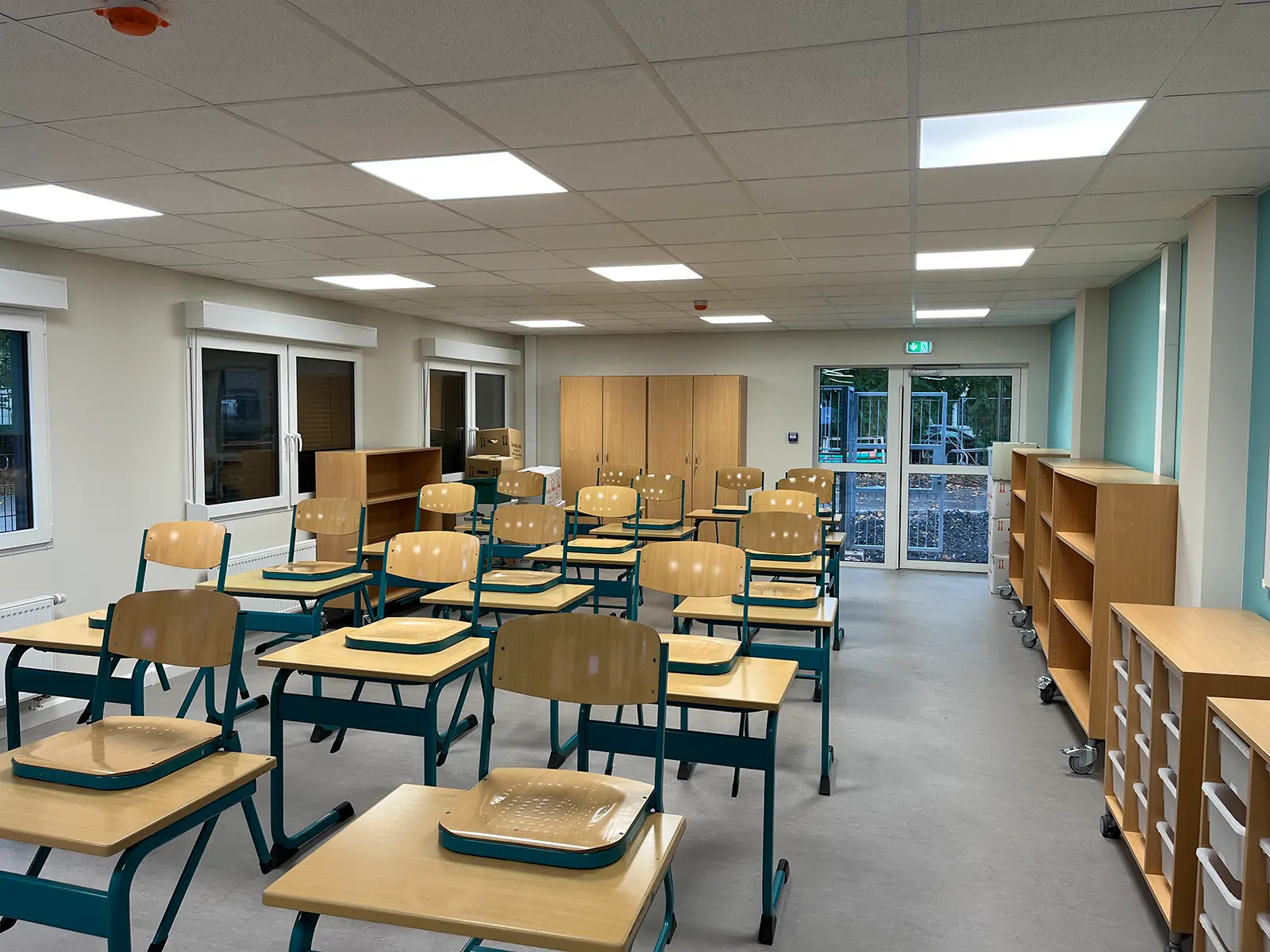 Containerschulanlage • HSM Herne 7 Innenansicht der neuen Container-Schule in Herne